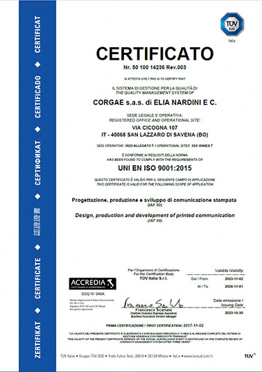 CertificatoISO 9001 bassa
